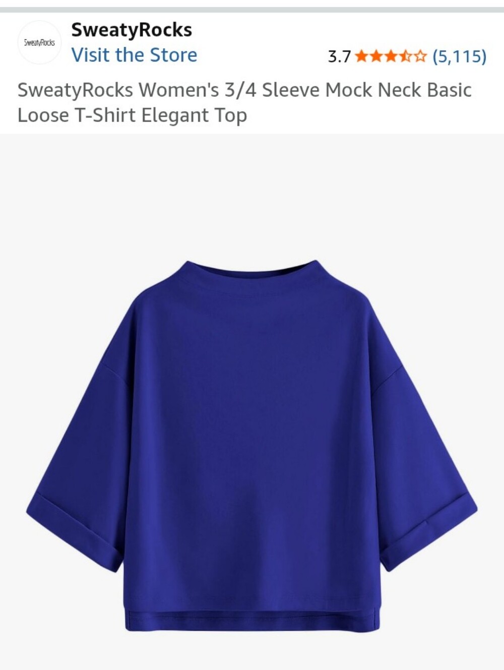 Women's Navy Boxy Top